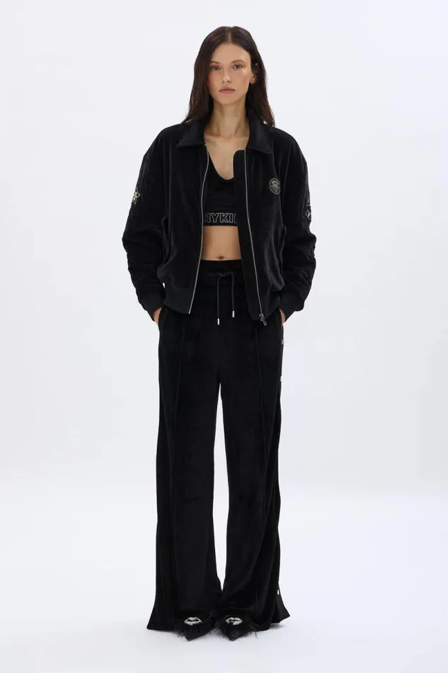 Women Quilted Velvet Bomber Jacket Black Black Sonia Rykiel Jackets
