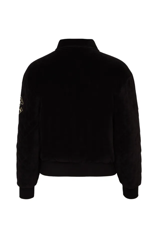 Women Quilted Velvet Bomber Jacket Black Black Sonia Rykiel Jackets