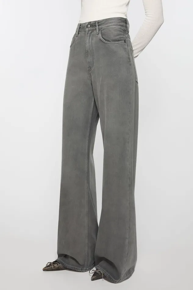 Women Relaxed Fit Jeans 8211 2022F Anthracite Grey Acne Studios Jeans
