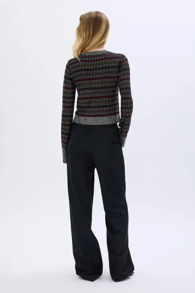 Women Rhinestone Striped Sweater Multico Multi Sonia Rykiel Sweaters