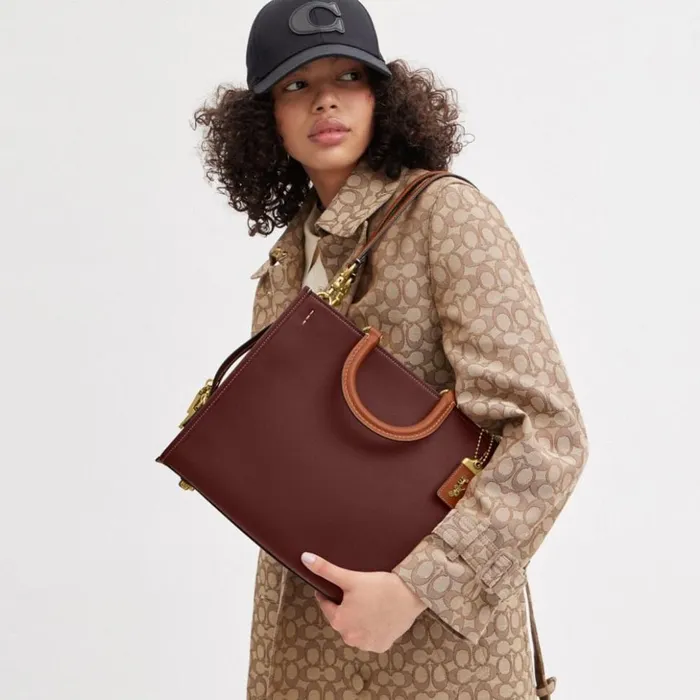 Women Rogue In Colorblock Brasswine Multi Coach Satchels and Top Handles