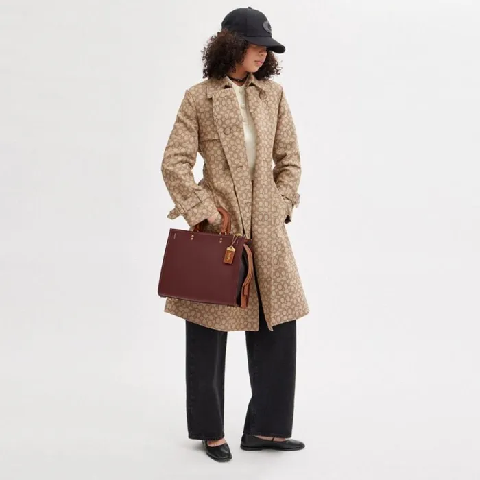 Women Rogue In Colorblock Brasswine Multi Coach Satchels and Top Handles