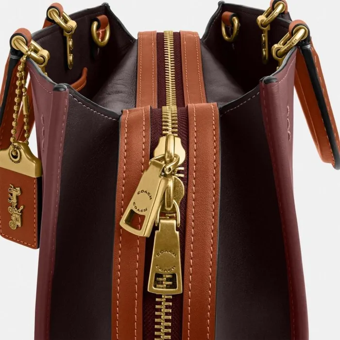 Women Rogue In Colorblock Brasswine Multi Coach Satchels and Top Handles