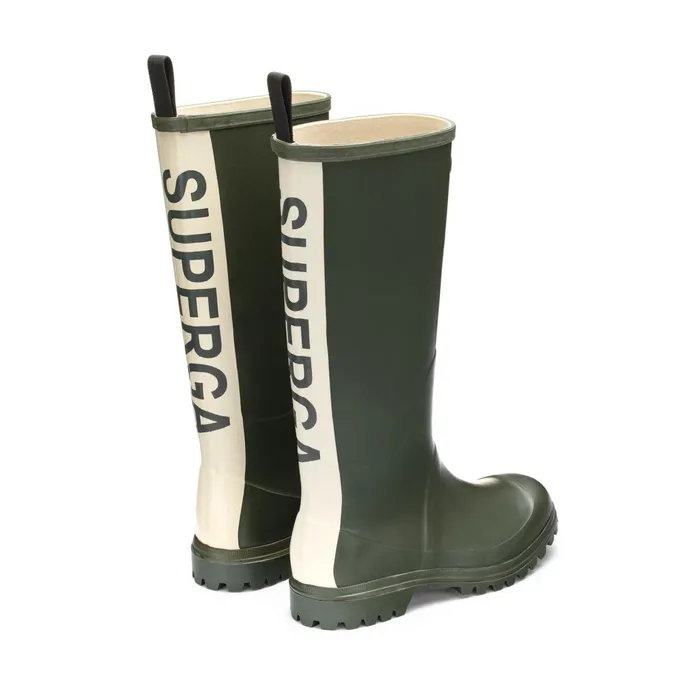 Women Rubber Boots Unisex 799 RUBBER BOOTS LETTERING High Cut GREEN SHERWOOD Superga Gumboots