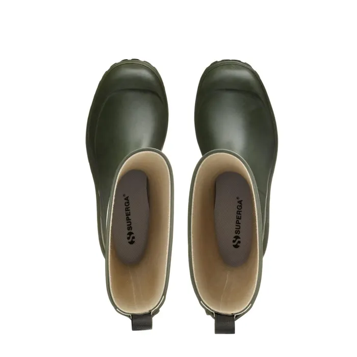 Women Rubber Boots Unisex 799 RUBBER BOOTS LETTERING High Cut GREEN SHERWOOD Superga Gumboots