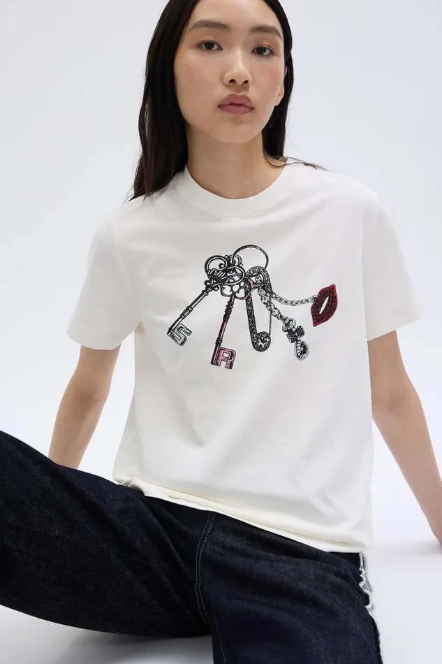 Women Rykiel Key Ring Tshirt White White Sonia Rykiel TShirts