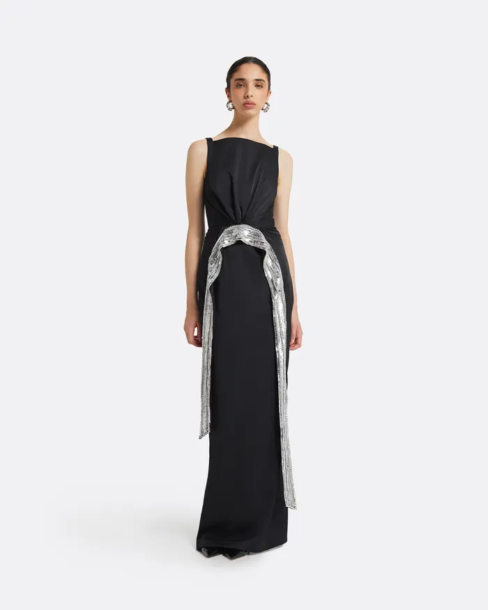 Women Safiyaa Bodrum Black Long Dress Black Dresses