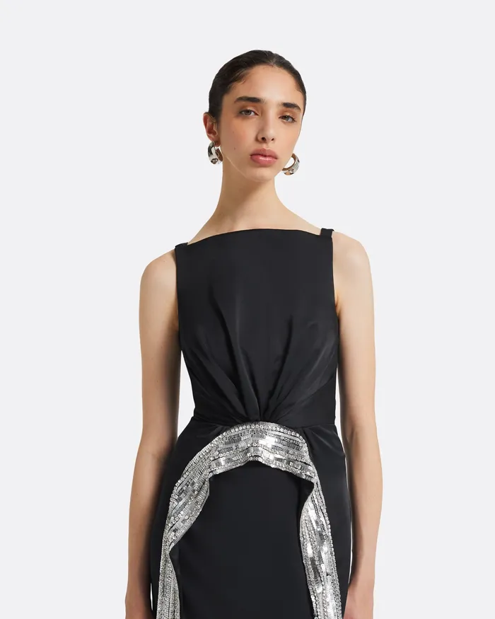 Women Safiyaa Bodrum Black Long Dress Black Dresses