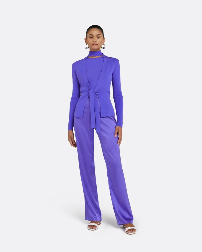 Women Safiyaa Mani Anemone Blue Knit Cardigan Anemone Blue Jackets and Coats