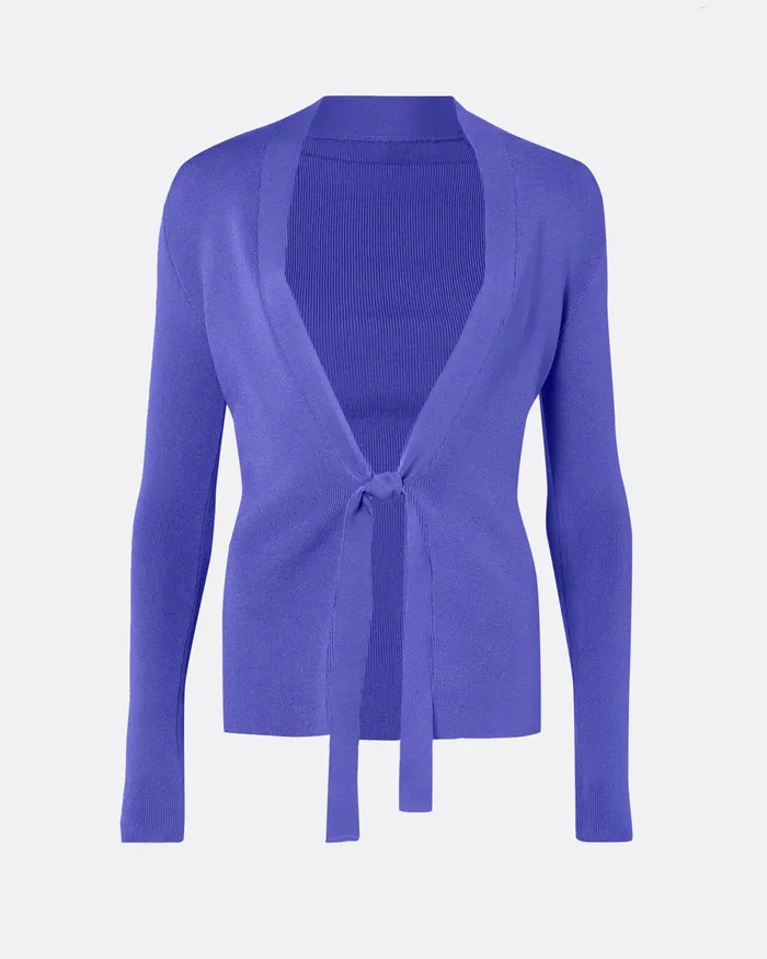 Women Safiyaa Mani Anemone Blue Knit Cardigan Anemone Blue Jackets and Coats