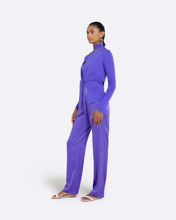 Women Safiyaa Mani Anemone Blue Knit Cardigan Anemone Blue Jackets and Coats