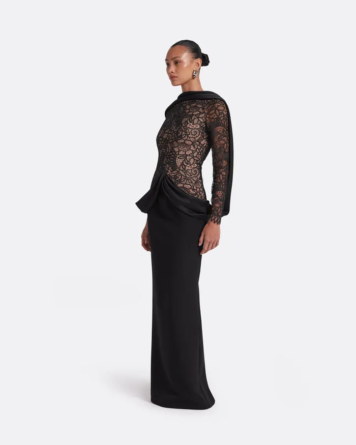 Women Safiyaa Serryna Black Long Dress Black Dresses