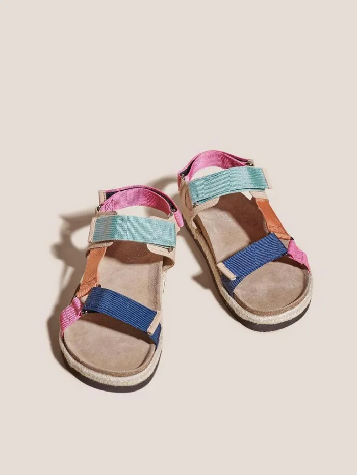 Women SANDALS White Stuff COLOURBLOCK TREK FOOTBED Black Multi