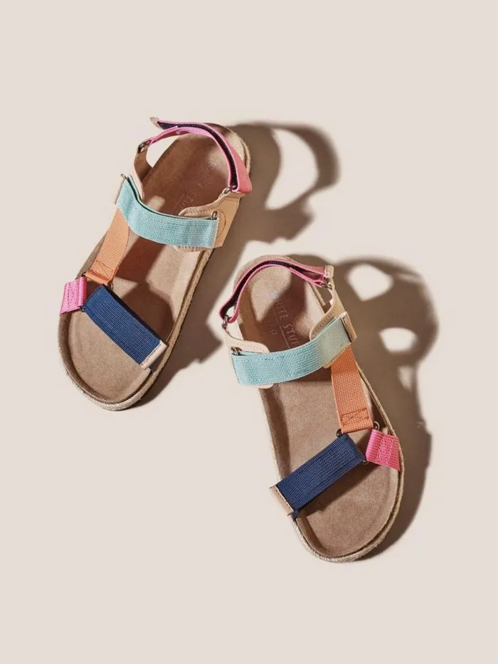 Women SANDALS White Stuff COLOURBLOCK TREK FOOTBED Black Multi Women SANDALS White Stuff COLOURBLOCK TREK FOOTBED Black Multi