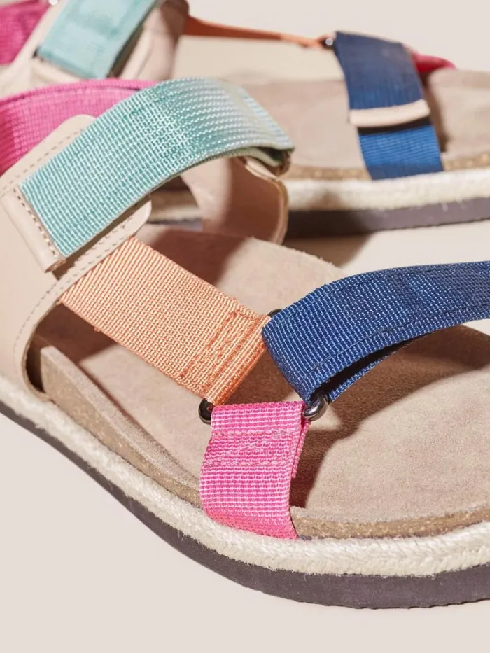 Women SANDALS White Stuff COLOURBLOCK TREK FOOTBED Black Multi Women SANDALS White Stuff COLOURBLOCK TREK FOOTBED Black Multi