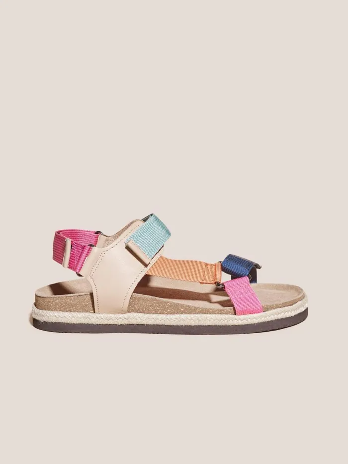 Women SANDALS White Stuff COLOURBLOCK TREK FOOTBED Black Multi Women SANDALS White Stuff COLOURBLOCK TREK FOOTBED Black Multi
