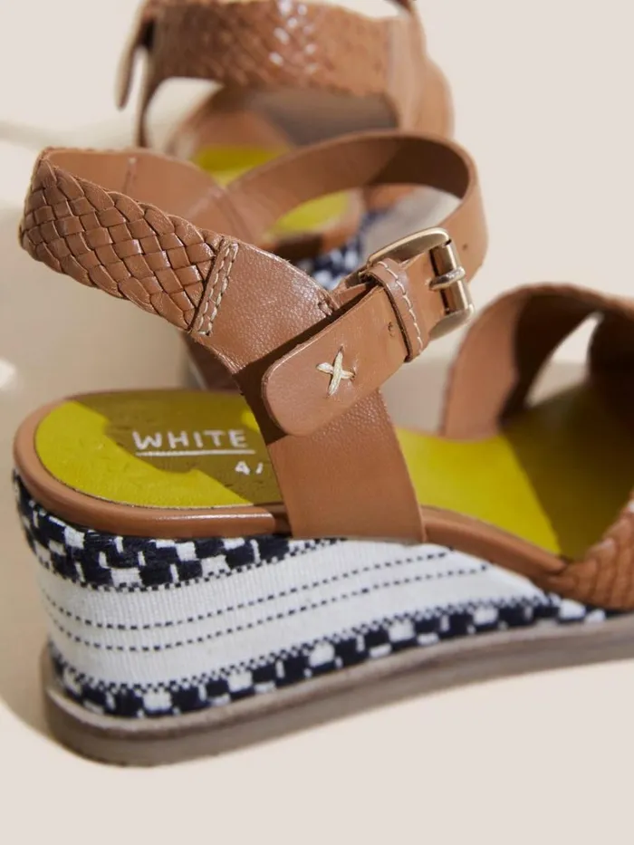 Women SANDALS White Stuff Leather Wedge Woven Sandal Mid Tan Women SANDALS White Stuff Leather Wedge Woven Sandal Mid Tan