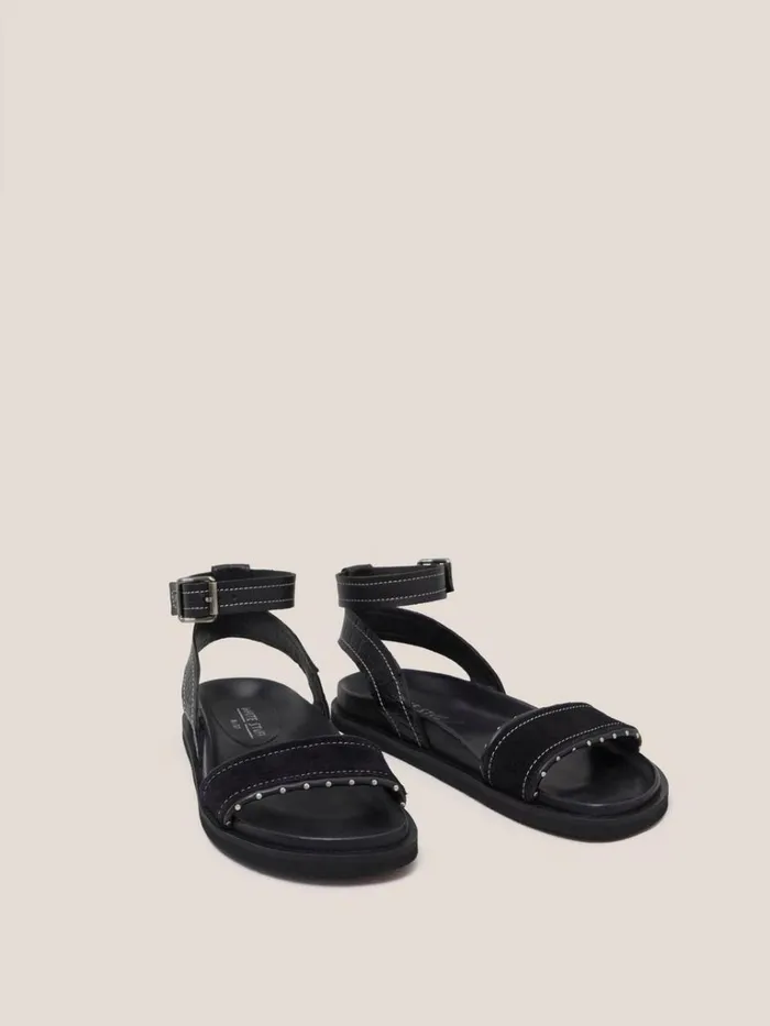 Women SANDALS White Stuff Pinstud Leather Sandal Pure Black Women SANDALS White Stuff Pinstud Leather Sandal Pure Black
