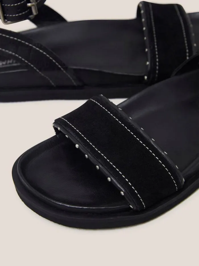 Women SANDALS White Stuff Pinstud Leather Sandal Pure Black Women SANDALS White Stuff Pinstud Leather Sandal Pure Black