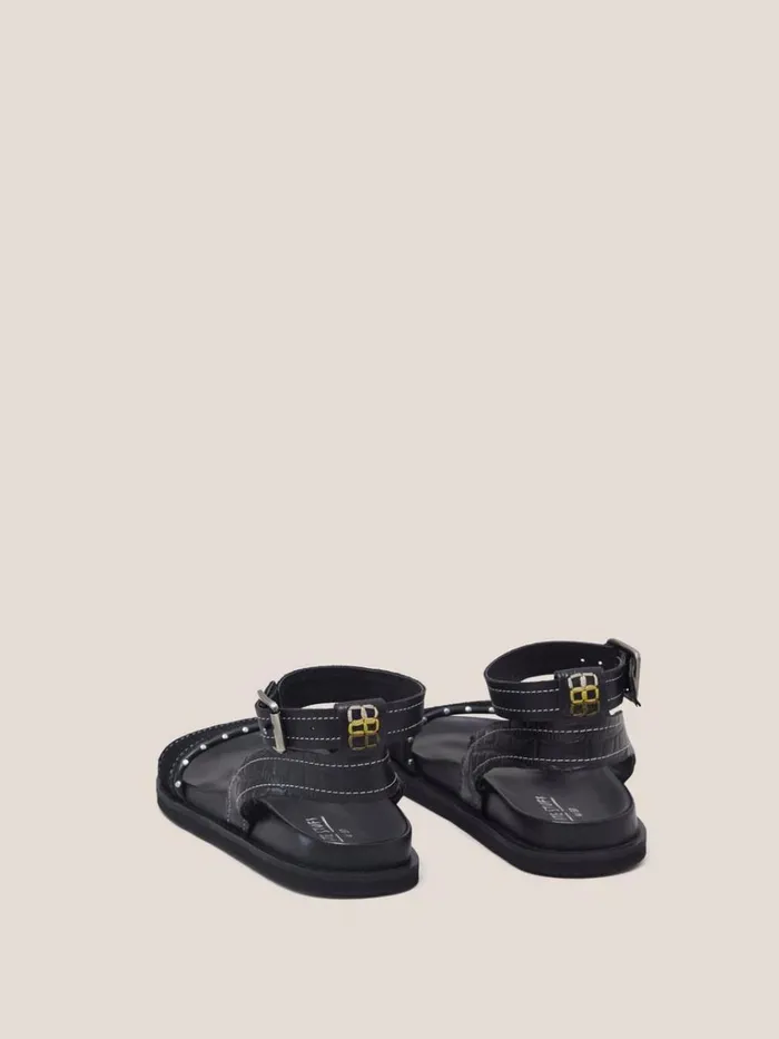 Women SANDALS White Stuff Pinstud Leather Sandal Pure Black Women SANDALS White Stuff Pinstud Leather Sandal Pure Black