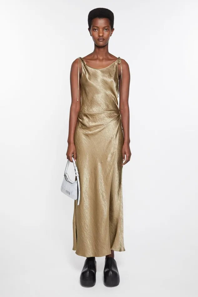 Women Satin Dress Old Green Acne Studios Dresses