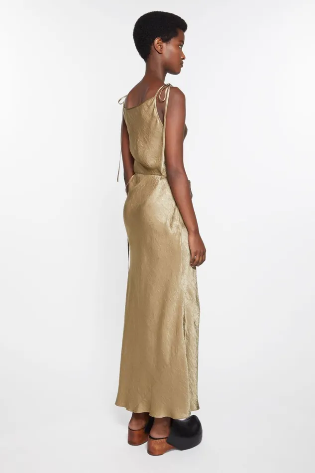 Women Satin Dress Old Green Acne Studios Dresses