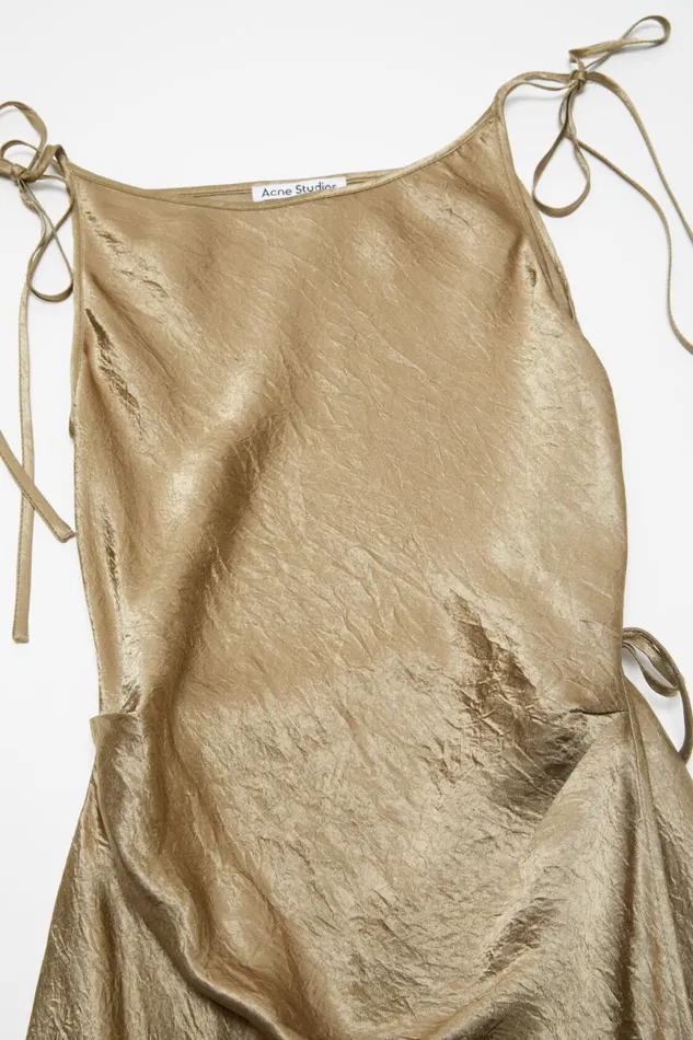 Women Satin Dress Old Green Acne Studios Dresses