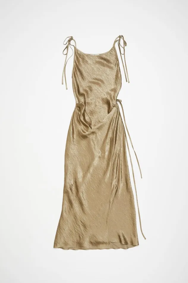 Women Satin Dress Old Green Acne Studios Dresses