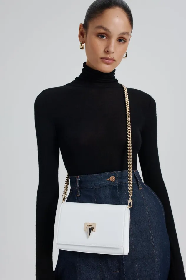 Women Scanlan Theodore Bags TRIANGLE CHAIN BAG White