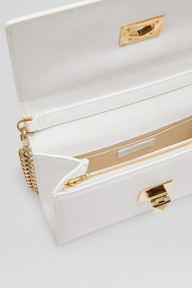 Women Scanlan Theodore Bags TRIANGLE CHAIN BAG White Women Scanlan Theodore Bags TRIANGLE CHAIN BAG White