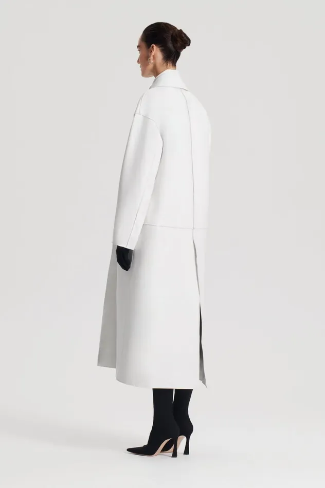 Women Scanlan Theodore Coats LEATHER BONDED TRENCH White Women Scanlan Theodore Coats LEATHER BONDED TRENCH White