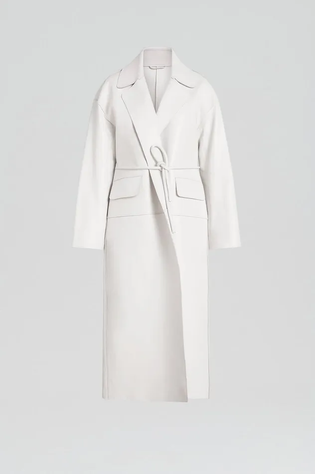 Women Scanlan Theodore Coats LEATHER BONDED TRENCH White Women Scanlan Theodore Coats LEATHER BONDED TRENCH White