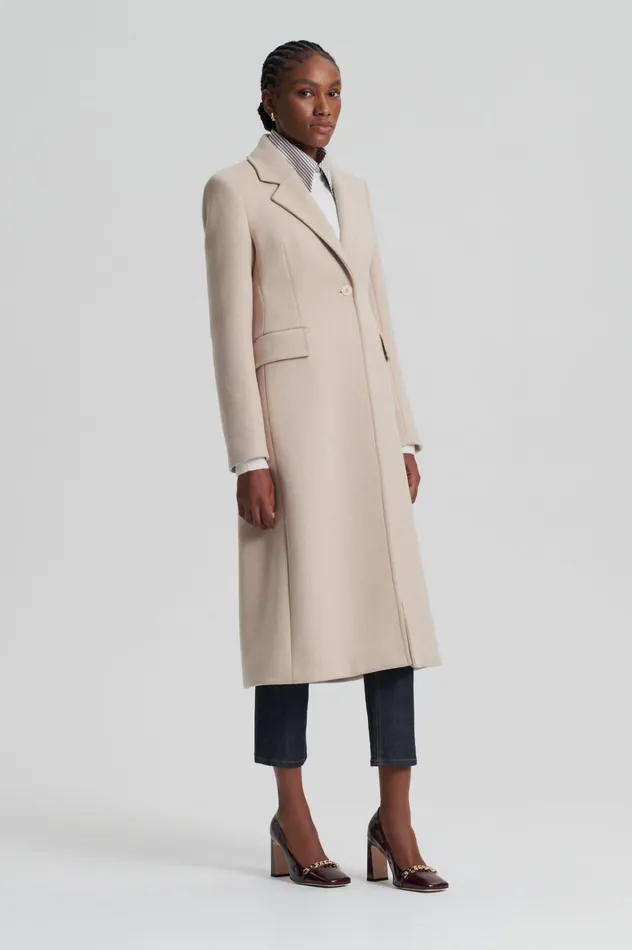 Women Scanlan Theodore Coats TAILORED COAT Nougat Women Scanlan Theodore Coats TAILORED COAT Nougat