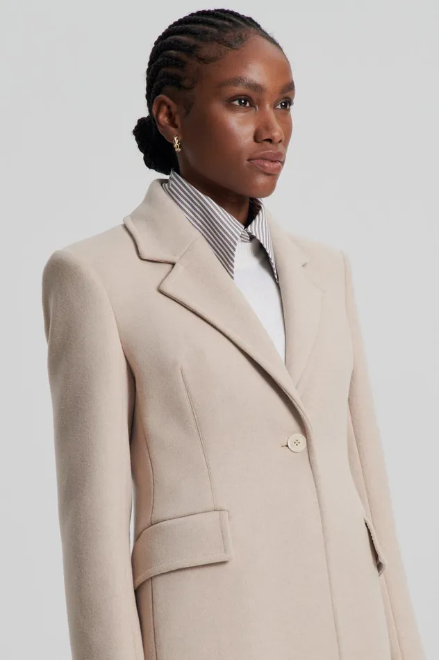 Women Scanlan Theodore Coats TAILORED COAT Nougat Women Scanlan Theodore Coats TAILORED COAT Nougat