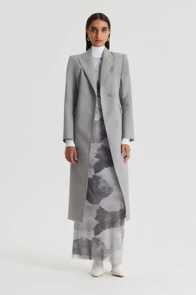 Women Scanlan Theodore Dresses MESH CLOUD PRINT DRESS Grey