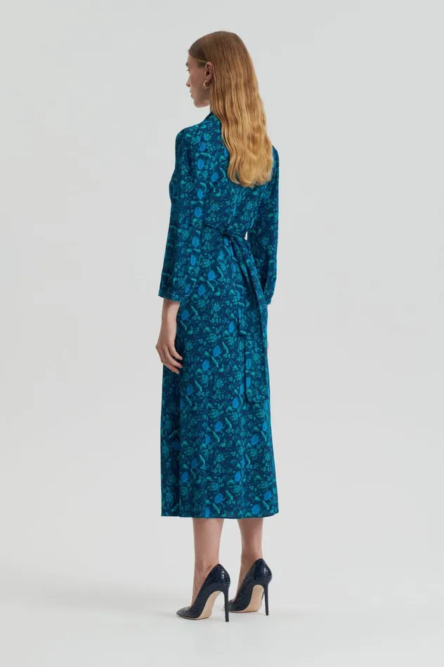 Women Scanlan Theodore Dresses SILK BOTANICAL DRESS Navy Women Scanlan Theodore Dresses SILK BOTANICAL DRESS Navy