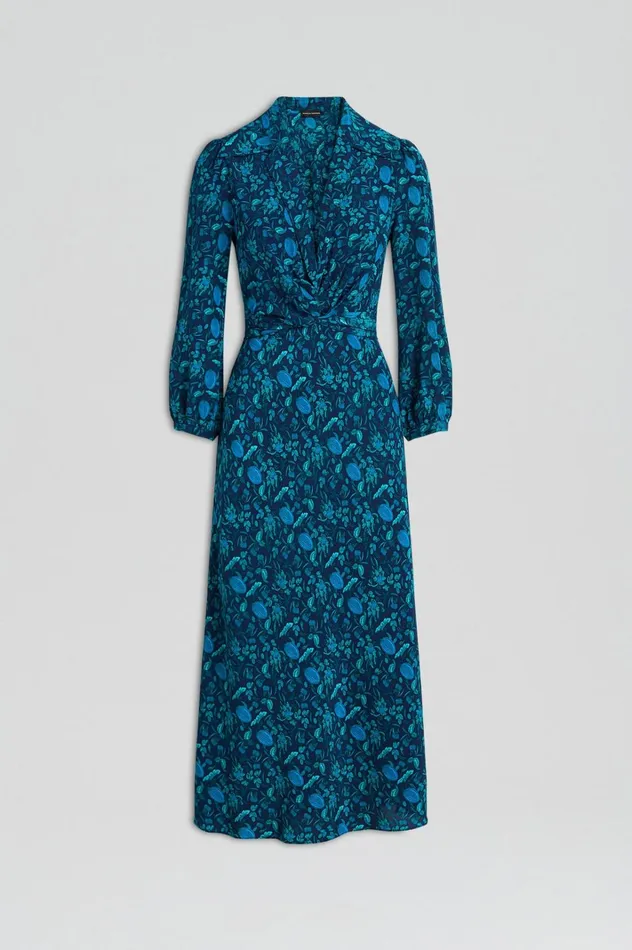 Women Scanlan Theodore Dresses SILK BOTANICAL DRESS Navy Women Scanlan Theodore Dresses SILK BOTANICAL DRESS Navy
