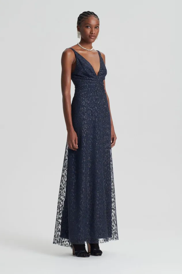 Women Scanlan Theodore Dresses TINSEL PRINT GOWN Navy Women Scanlan Theodore Dresses TINSEL PRINT GOWN Navy