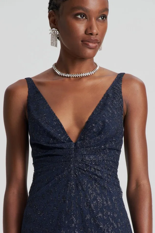 Women Scanlan Theodore Dresses TINSEL PRINT GOWN Navy Women Scanlan Theodore Dresses TINSEL PRINT GOWN Navy