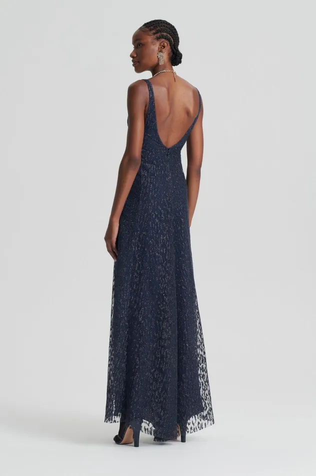 Women Scanlan Theodore Dresses TINSEL PRINT GOWN Navy Women Scanlan Theodore Dresses TINSEL PRINT GOWN Navy