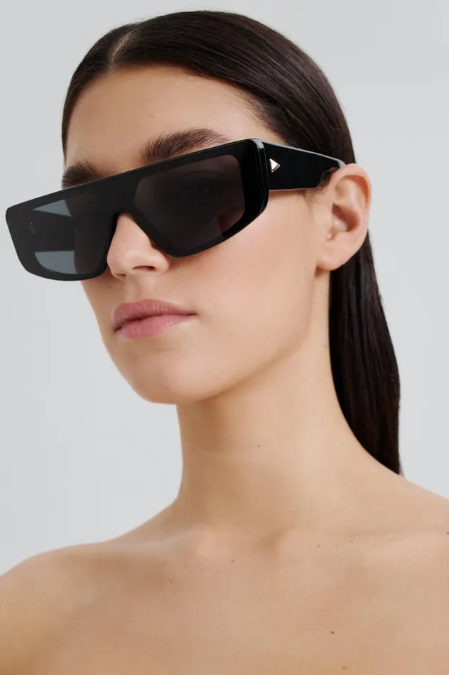 Women Scanlan Theodore Eyewear ST FLAT TOP II SUNGLASSES Black