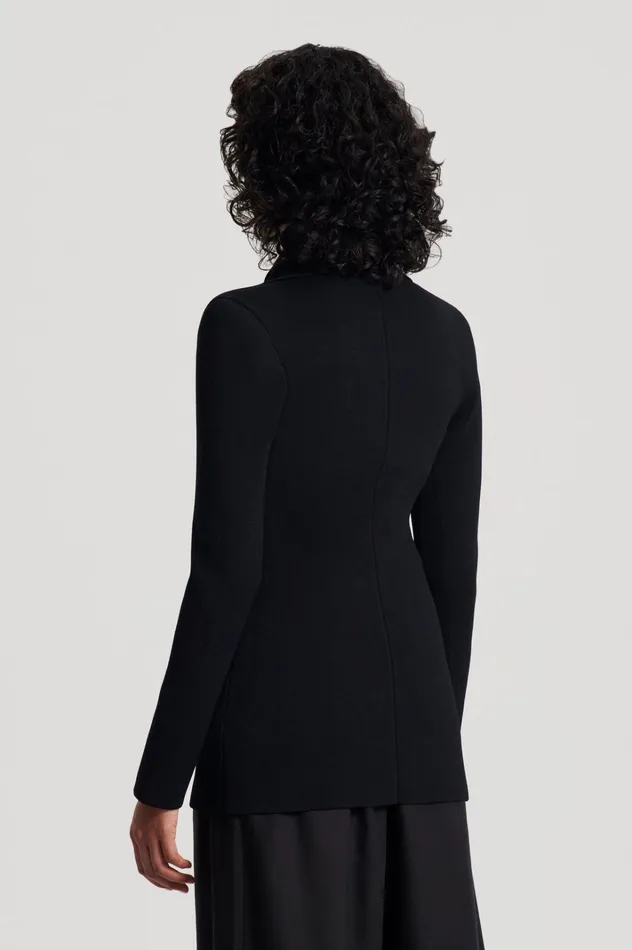 Women Scanlan Theodore Jackets CREPE KNIT GOLD BUTTON JACKET Black Women Scanlan Theodore Jackets CREPE KNIT GOLD BUTTON JACKET Black
