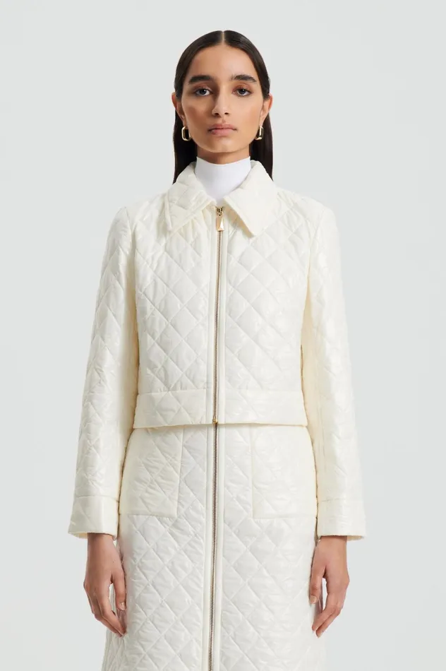 Women Scanlan Theodore Jackets QUILTED JACKET White Women Scanlan Theodore Jackets QUILTED JACKET White