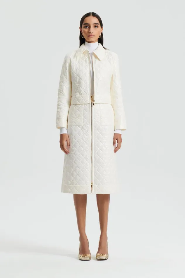 Women Scanlan Theodore Jackets QUILTED JACKET White Women Scanlan Theodore Jackets QUILTED JACKET White