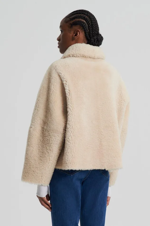 Women Scanlan Theodore Jackets SHEARLING COCOON SLEEVE JACKET Beige Women Scanlan Theodore Jackets SHEARLING COCOON SLEEVE JACKET Beige