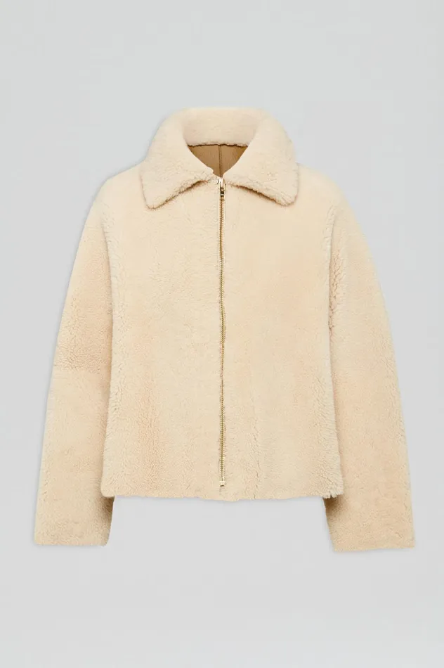 Women Scanlan Theodore Jackets SHEARLING COCOON SLEEVE JACKET Beige Women Scanlan Theodore Jackets SHEARLING COCOON SLEEVE JACKET Beige