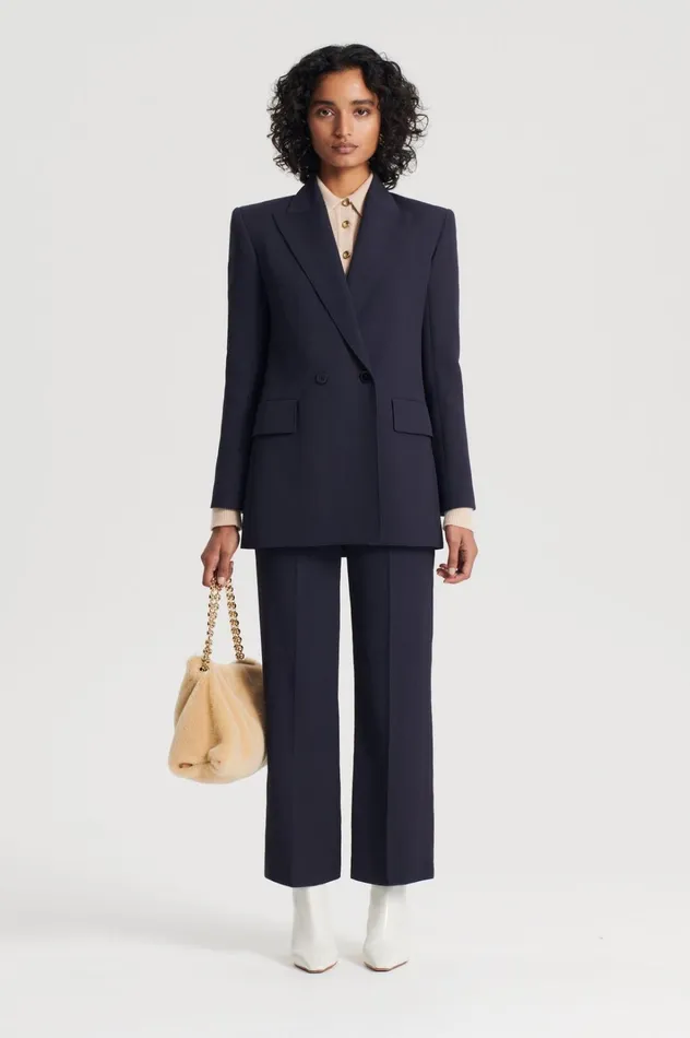 Women Scanlan Theodore Jackets TAILORED DRAPE JACKET Navy