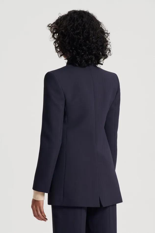 Women Scanlan Theodore Jackets TAILORED DRAPE JACKET Navy Women Scanlan Theodore Jackets TAILORED DRAPE JACKET Navy