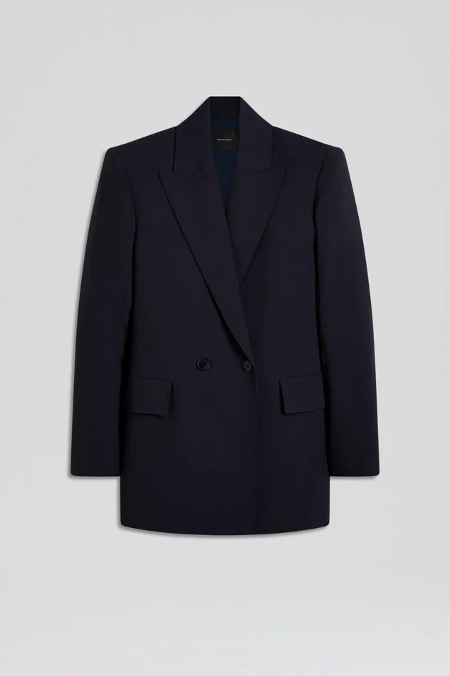 Women Scanlan Theodore Jackets TAILORED DRAPE JACKET Navy Women Scanlan Theodore Jackets TAILORED DRAPE JACKET Navy