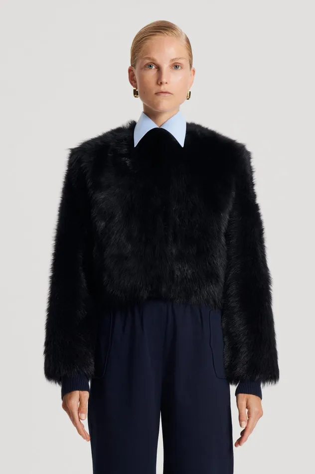 Women Scanlan Theodore Jackets TOSCANA COCOON JACKET Black Women Scanlan Theodore Jackets TOSCANA COCOON JACKET Black